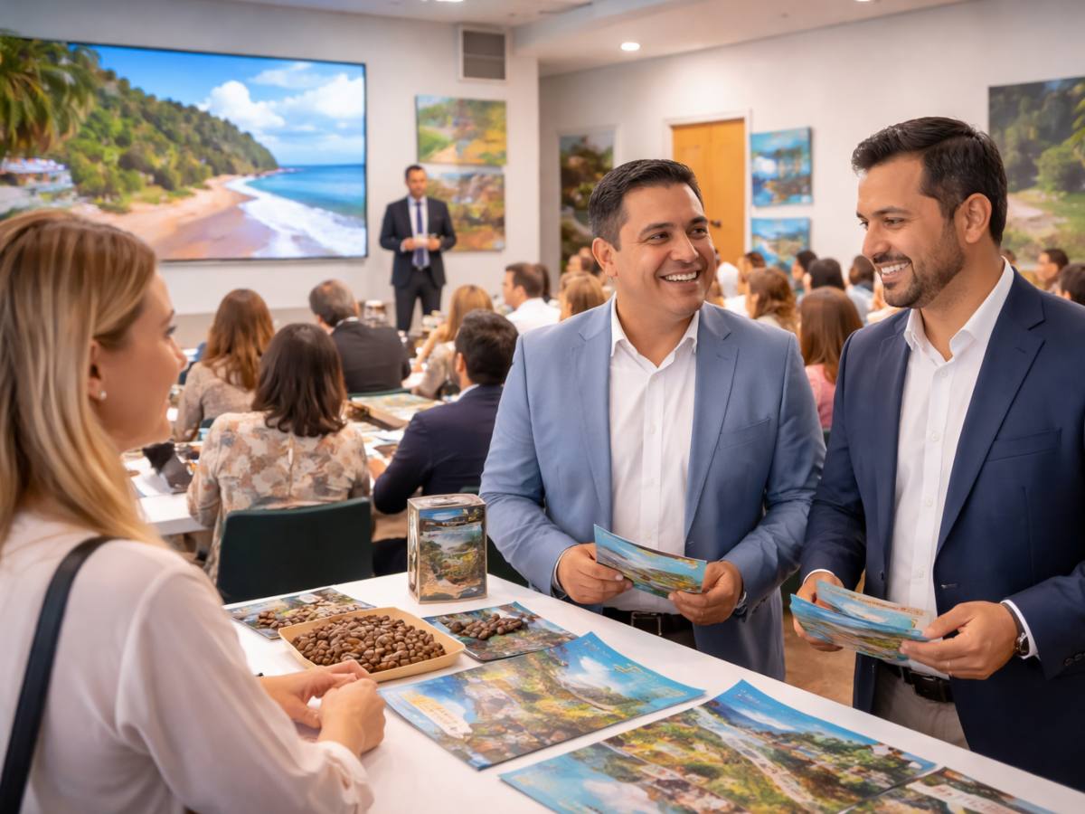 Profesionales del sector turístico durante una jornada de presentación del destino El Salvador ante agencias de viajes en España.