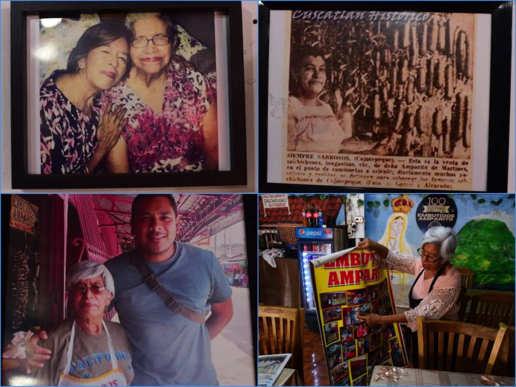 Doña Amparito guarda recuerdos de la historia del lugar y de las personas extranjeras y locales que llegan a degustar los embutidos. Foto Emerson Del Cid