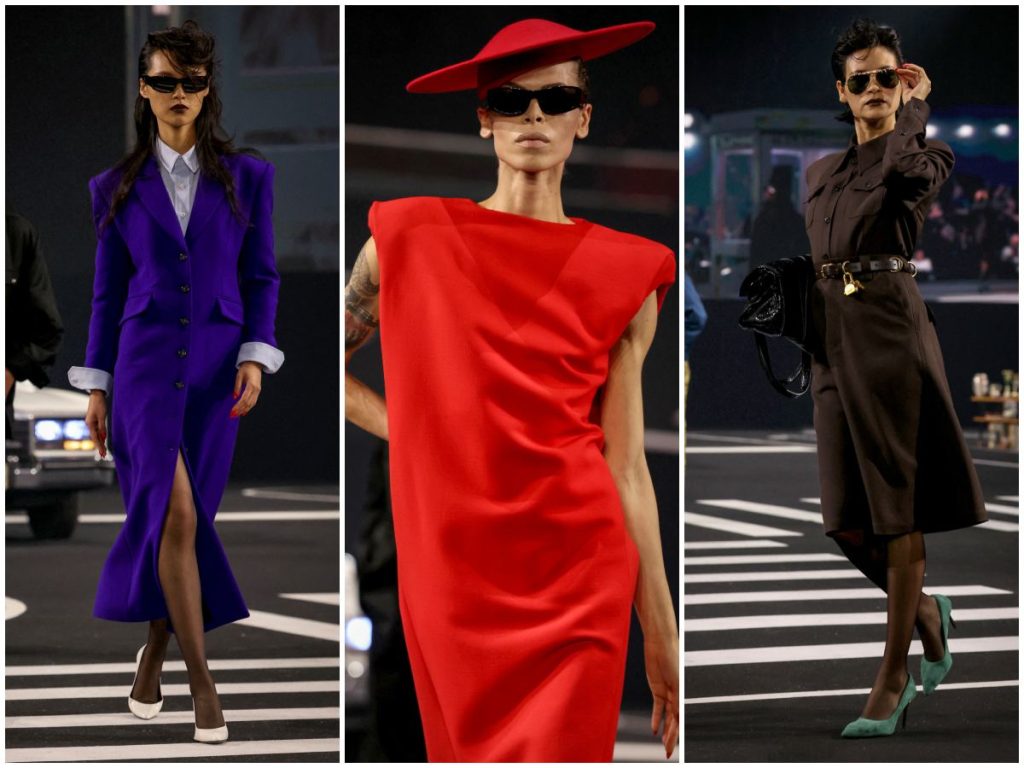 Modelos desfilan creaciones de Willy Chavarría durante la presentación de su colección Otoño-Invierno 2026/2027 en la Semana de la Moda Masculina de París.