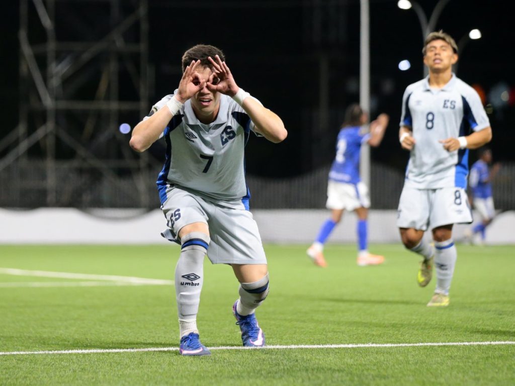Christian Coreas (7) celebra su gol con la Selecta Sub-20 ante San Martín. Foto X Selecta