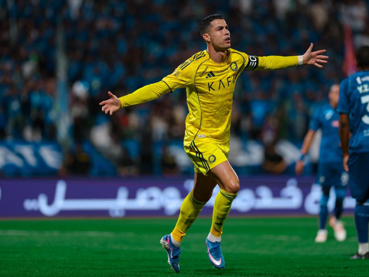 Cristiano Ronaldo celebra su gol 962 de su carrera. Foto X Al Nassr
