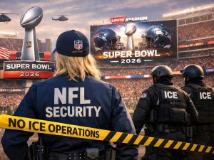 No habrá agentes de ICE en el Super Bowl. Foto Chat GPT