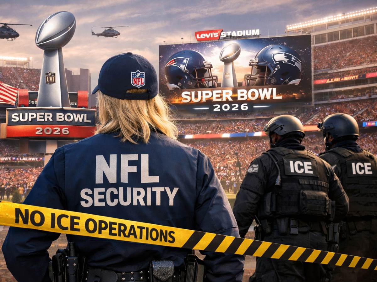 No habrá agentes de ICE en el Super Bowl. Foto Chat GPT