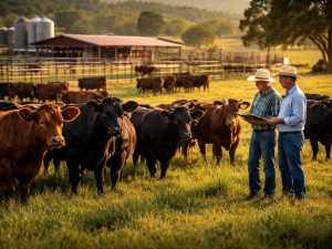Ganaderos evalúan hato bovino en finca tecnificada, reflejo del impulso a la genética y modernización del sector en El Salvador.