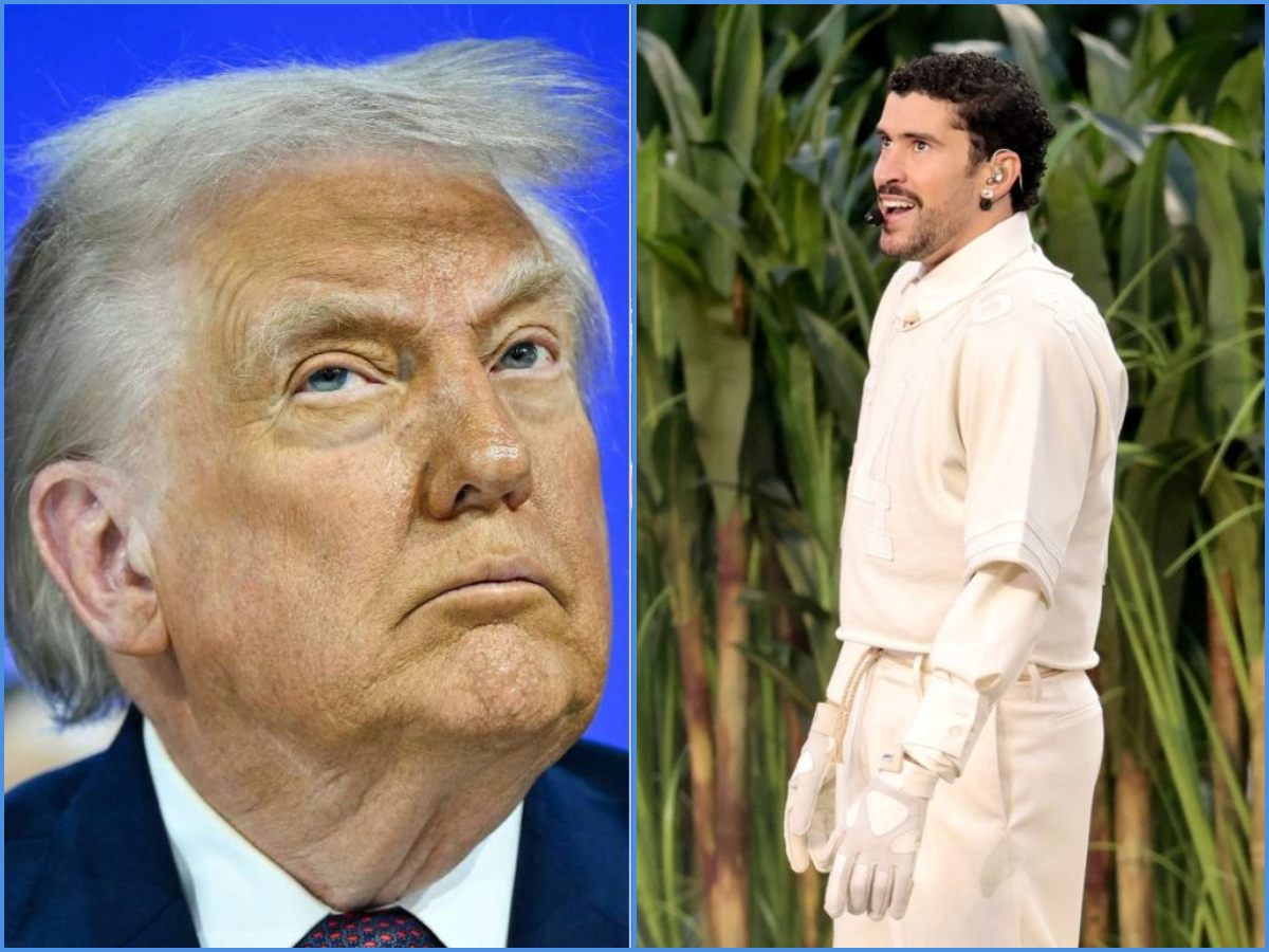 Donald Trump vs Bad Bunny en el show de medio tiempo en el Super Bowl. Foto AFP