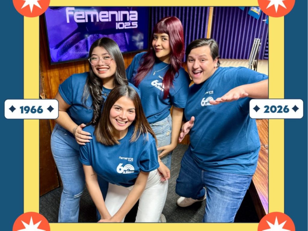 Los locutores del Morning Show animaron la mañana durante la celebración por los 60 años de Radio Femenina 102.5 FM, realizada este lunes. Fotografía/ La Femenina