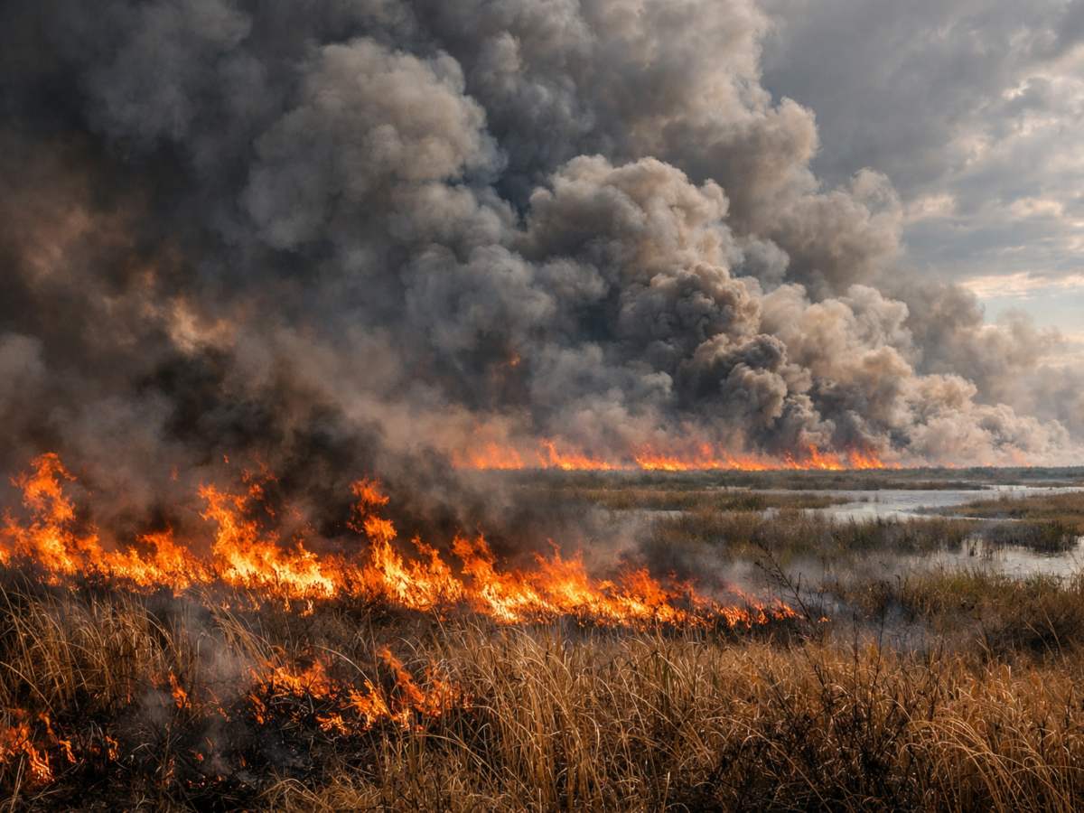 El incendio forestal en los Everglades supera las 10.000 hectáreas y continúa sin control en el sur de Florida, en medio de condiciones de sequía severa.
