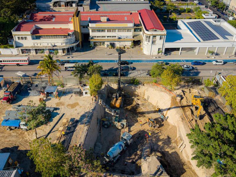 Las excavaciones del metrocable ya comenzaron en el sector del parque Cuscatlán, en San Salvador.
