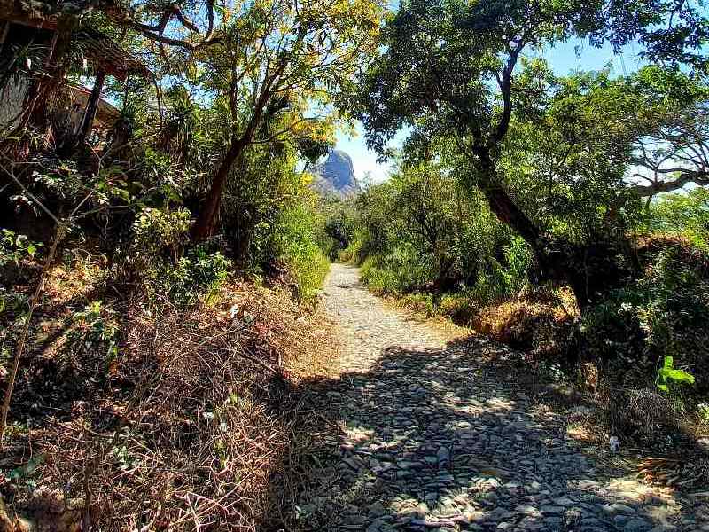 Las calles de Comasagua combinan viviendas residenciales y pequeños negocios locales.