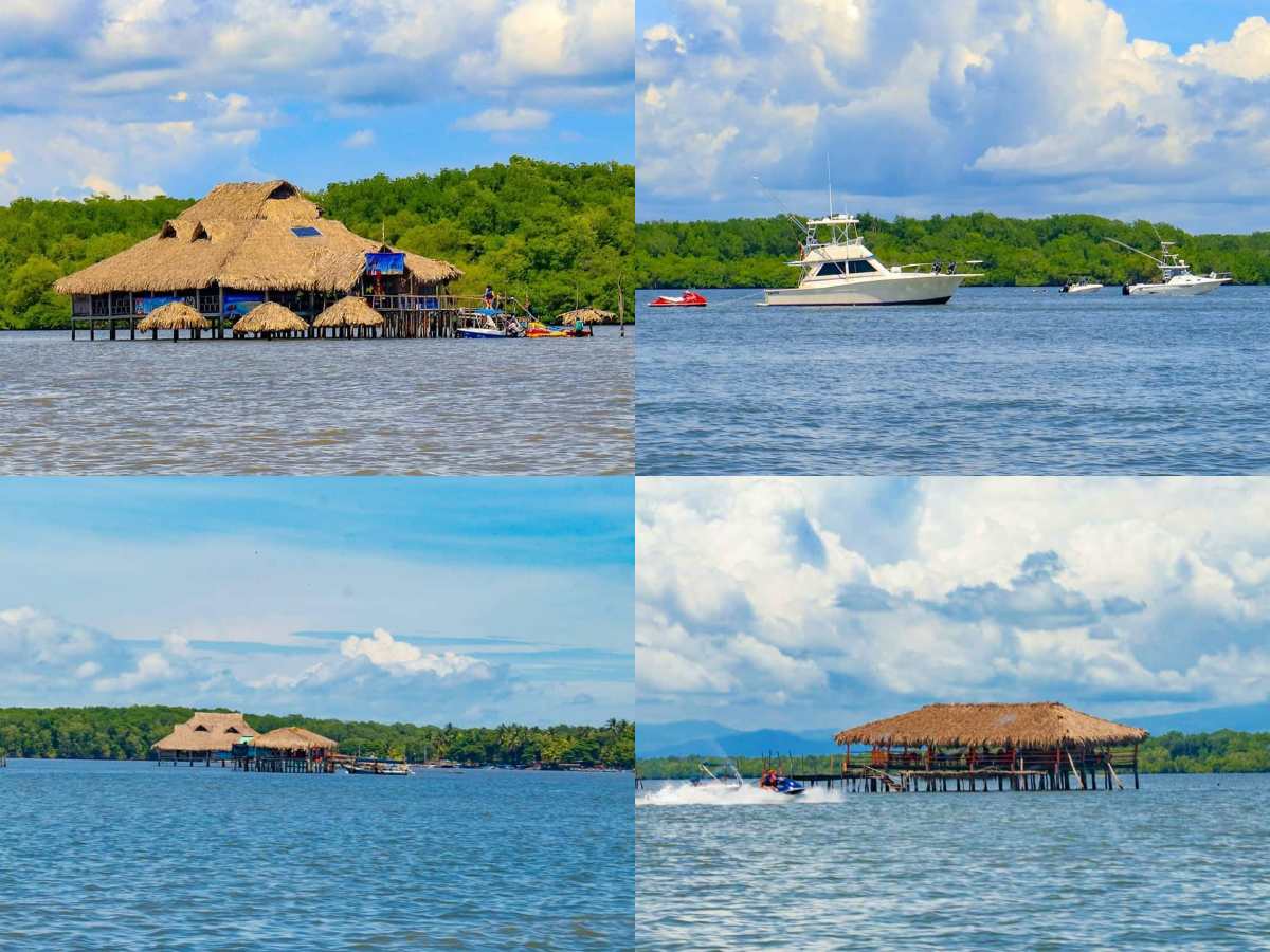 Restaurantes flotantes en el Estero de Jaltepeque ofrecen mariscos frescos rodeados de manglares y un paisaje que parece sacado de otro país.