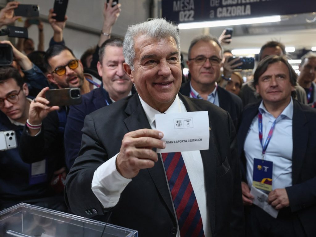Joan Laporta reelegido como presidente del Barcelona. Foto AFP
