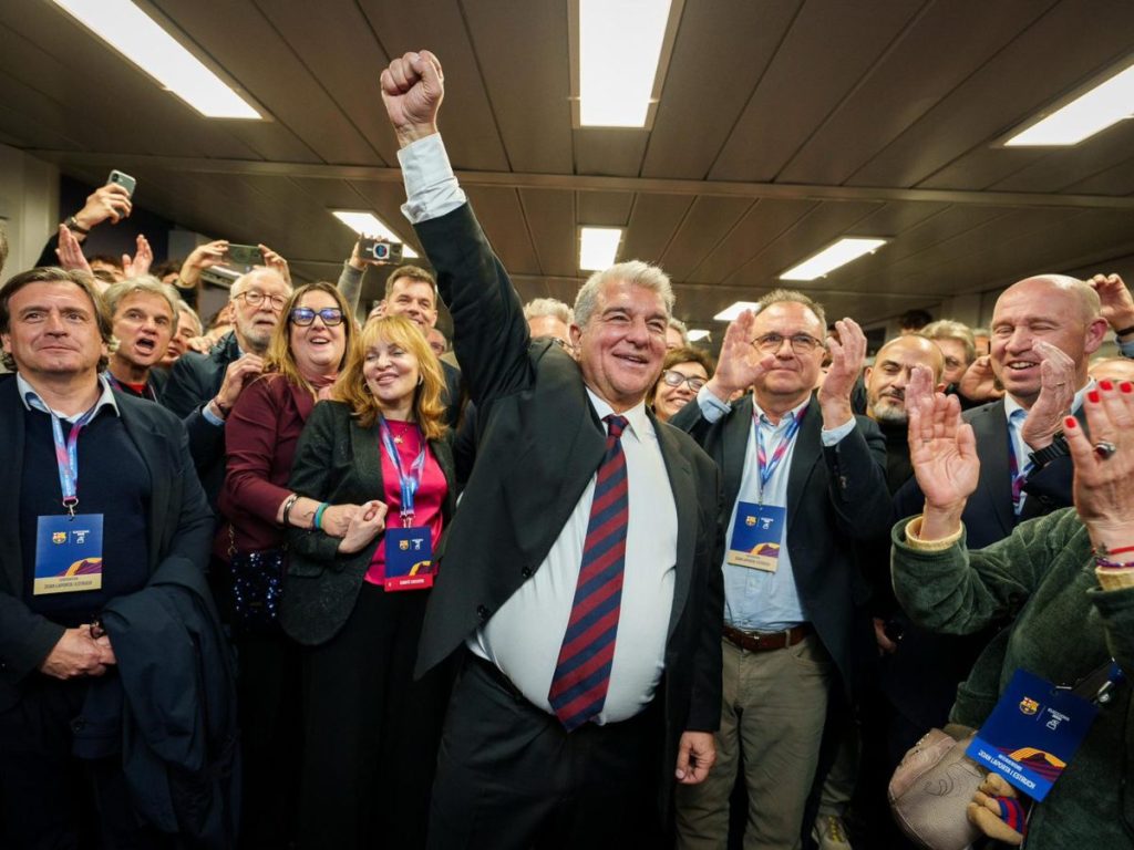 Joan Laporta reelegido como presidente del Barcelona. Foto AFP