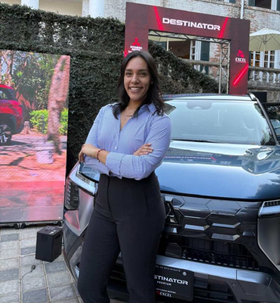 Alejandra Rogel, gerente de marca de Mitsubishi, durante la presentación de la nueva SUV Mitsubishi Destinator,