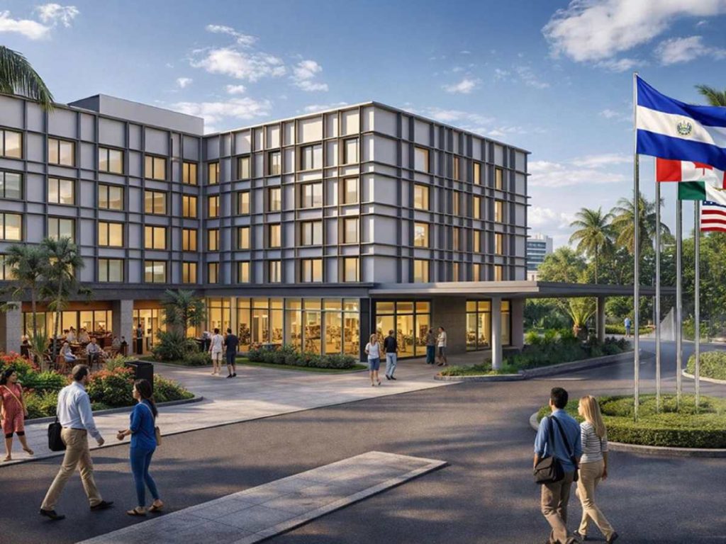 Autoridades de Gobierno y representantes del sector privado participaron en la colocación de la primera piedra del hotel El Salvador Airport.