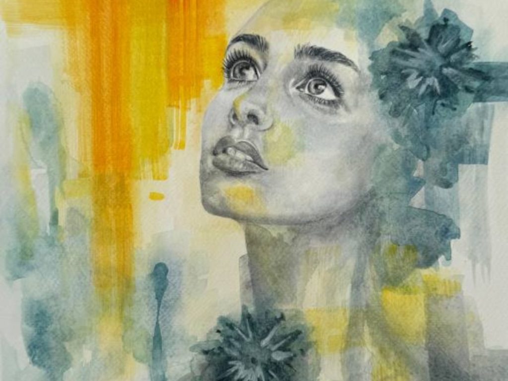 Khatya Dada - Silencio que busca la luz, acuarela y tinta. Fotografía/ Cortesía