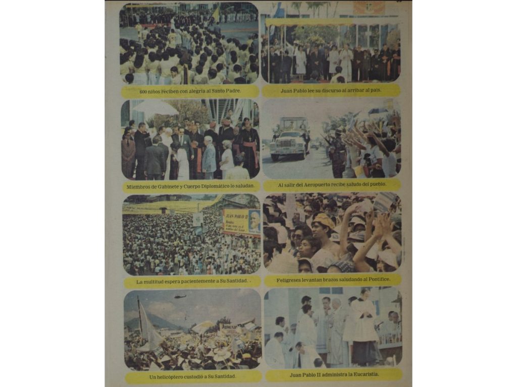 El Pontífice llegó a El Salvador en medio del conflicto armado y pidió al pueblo trabajar por la paz y la reconciliación. Fotografía / EDH Cortesía Rosa Chávez. Imagen/ Archivo EDH