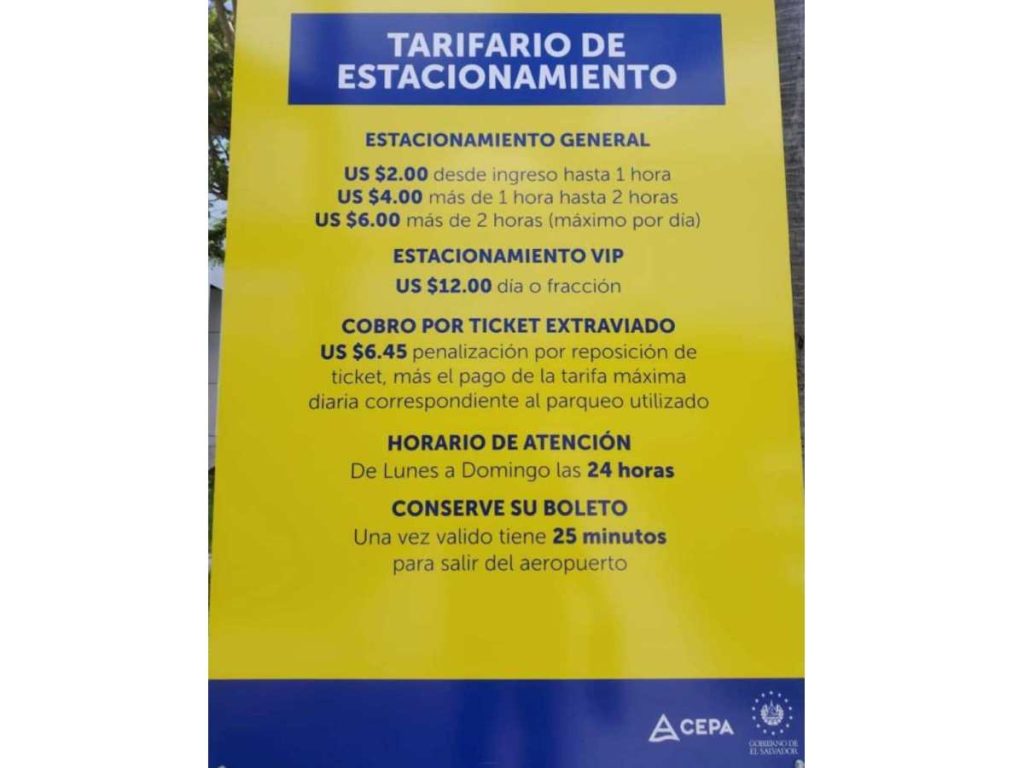 Nuevas tarifas de parqueo ya están en el aeropuerto: fueron colocadas esta semana
