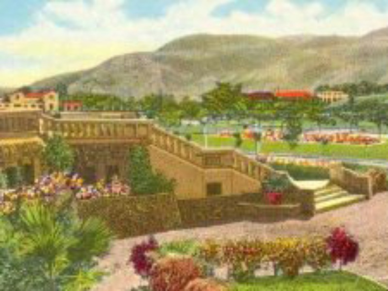 Postal a colores desarrollada por Aníbal J. Salazar en su Fotografía Mexicana, de San Salvador, en la década de 1940. Imagen cedida por el coleccionista salvadoreño Ing. Carlos Quintanilla.