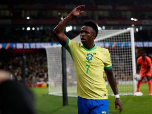 Vinicius con la Selección de Brasil. Foto AFP