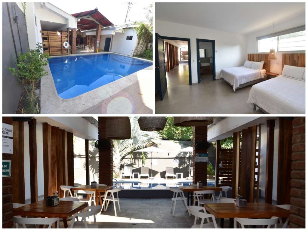 Hotel Villa Vela ofrece habitaciones cómodas, piscina y áreas de descanso para quienes buscan hospedarse cerca del muelle de Acajutla.