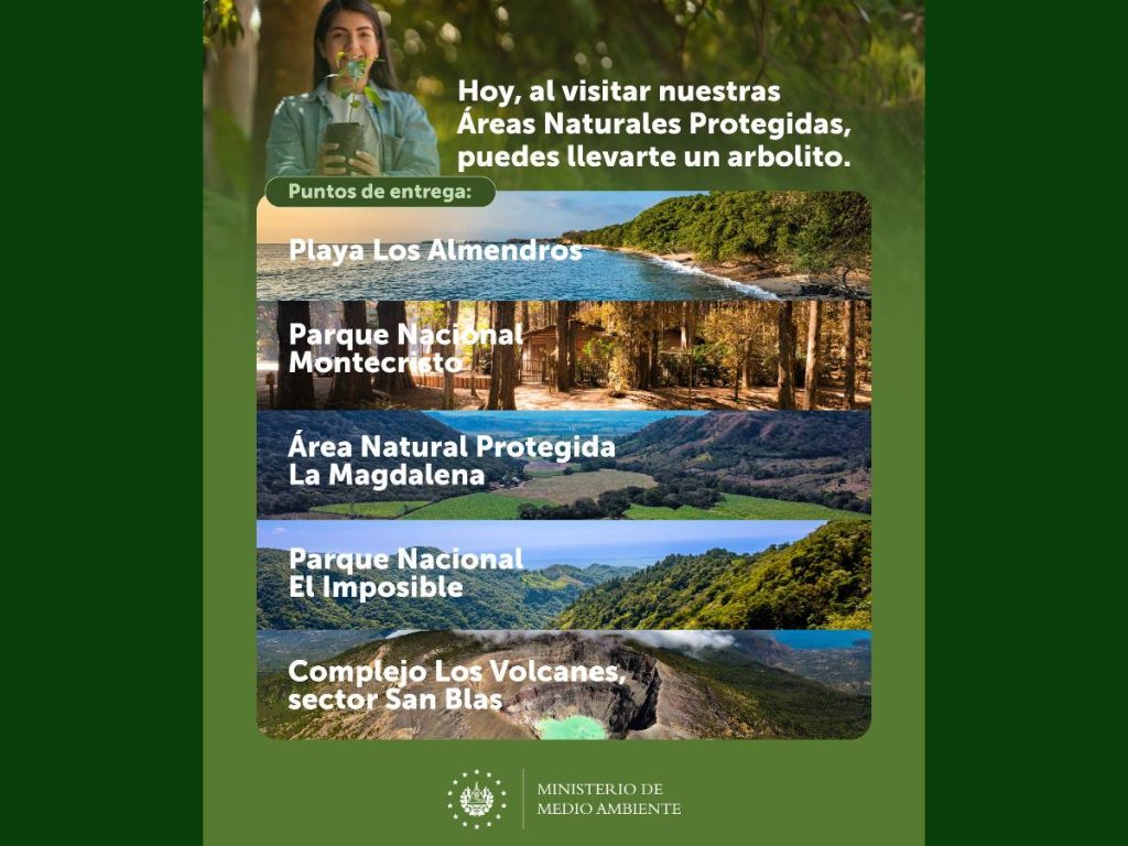 El Ministerio de Medio Ambiente anunció la entrega de arbolitos en áreas naturales protegidas y sus instalaciones como parte del Día de la Tierra.