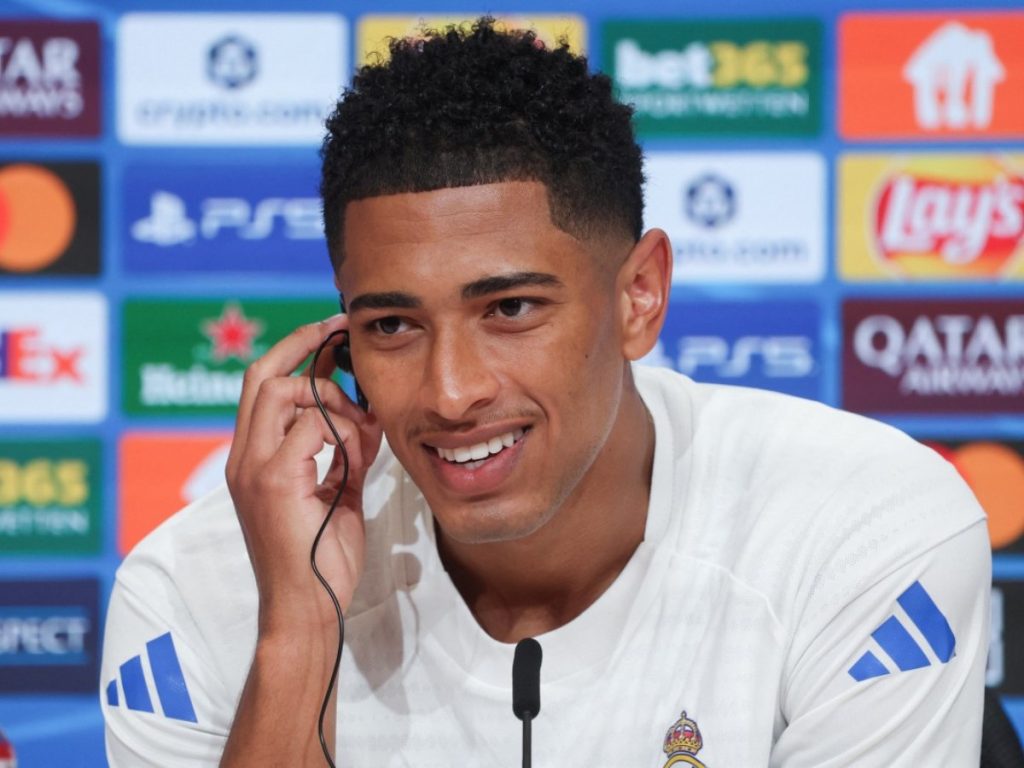 Jude Bellingham en la previa del partido de vuelta de Cuartos de Final contra el Bayern Múnich. Foto AFP