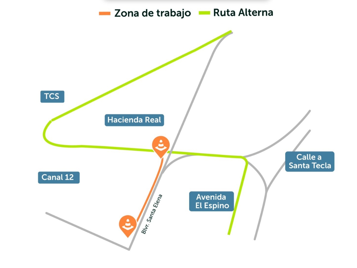 Paso restringido en bulevar Santa Elena por trabajos de señalización
