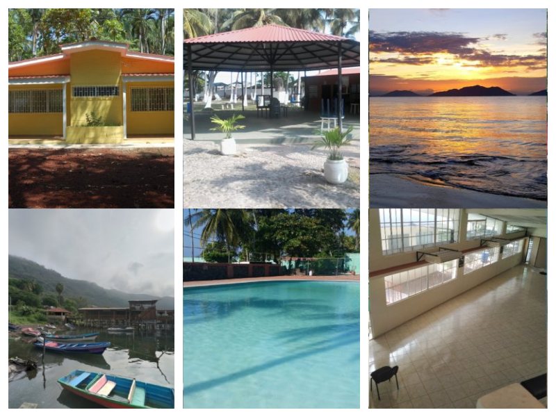 Vista de áreas verdes en un centro recreativo del Ministerio de Trabajo, diseñadas para el descanso y la convivencia familiar.