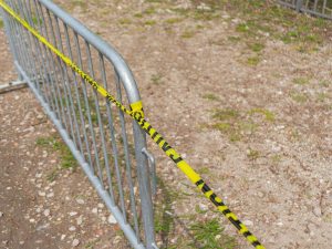 Interdiction barrier with safety tape