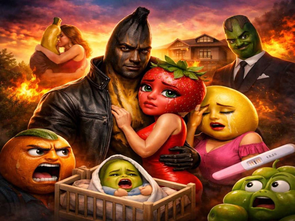 Plátanos, fresas y limones protagonizan melodramas virales que reflejan el nuevo consumo rápido de contenido en redes sociales.