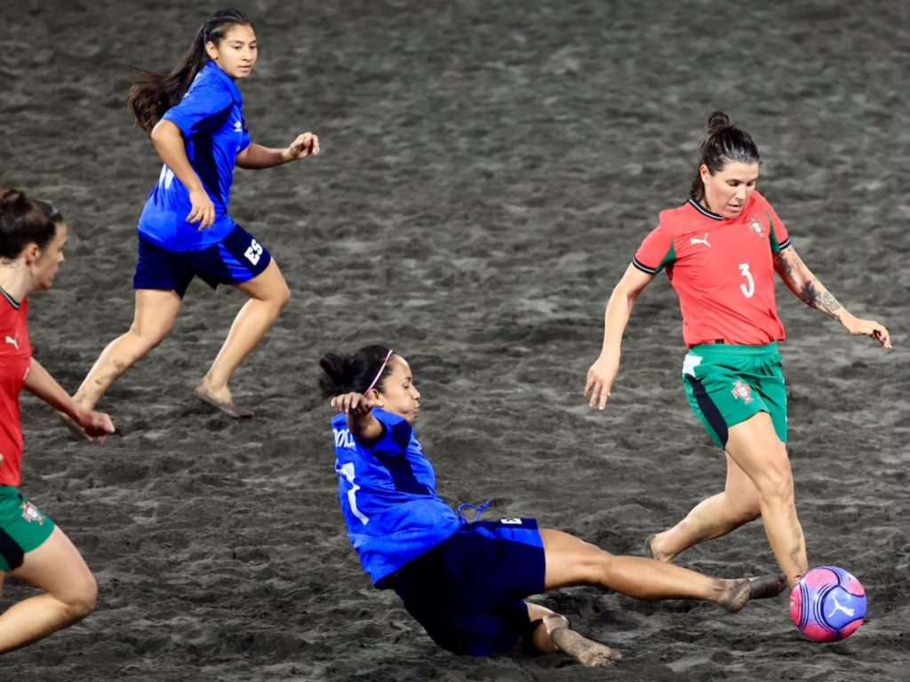 La Selecta Femenina de Fútbol Playa derrotó 1-0 a Portugal. Foto Cortesía INDES