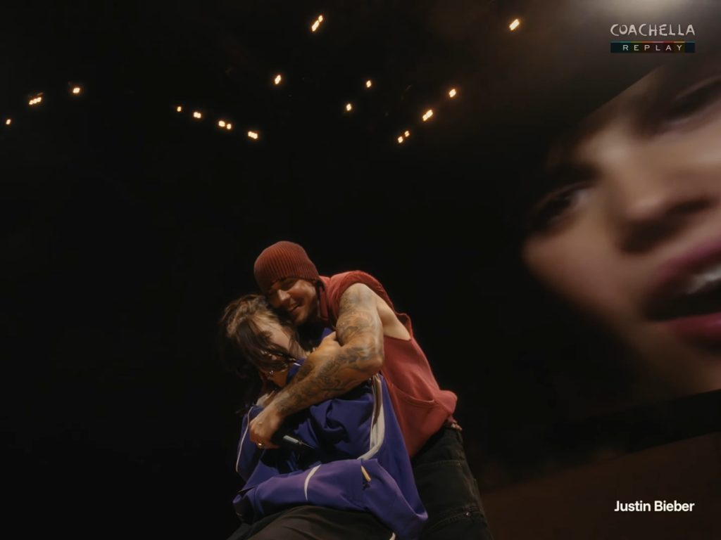 Billie Eilish con Justin Bieber en Coachella. Foto Captura Youtube Coachella