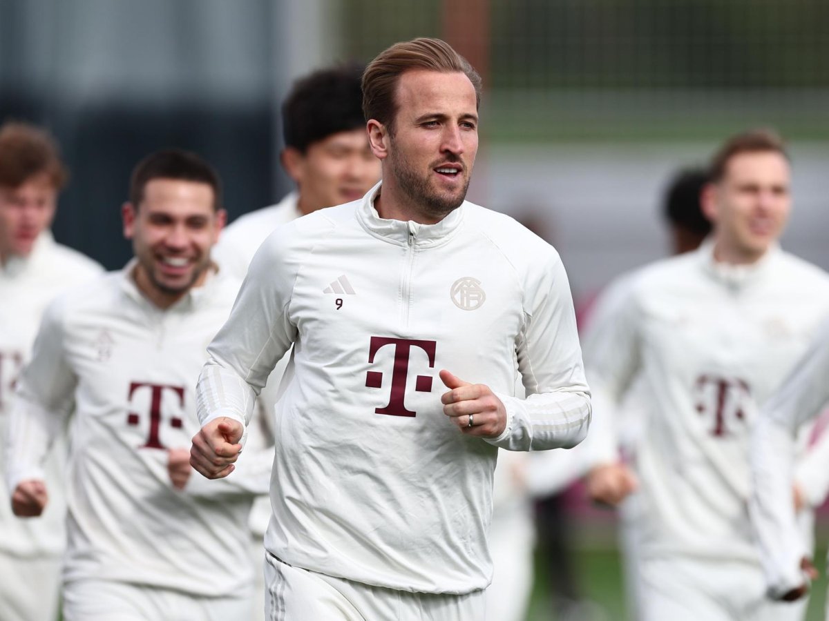 Harry Kane entrenando de cara al duelo ante el Real Madrid en la Champions League. Foto EFE