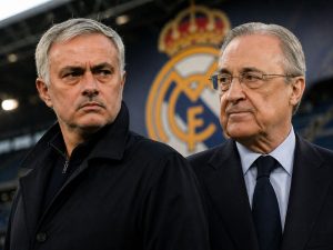 José Mourinho y Florentino Pérez en el Real Madrid. Foto Chat GPT