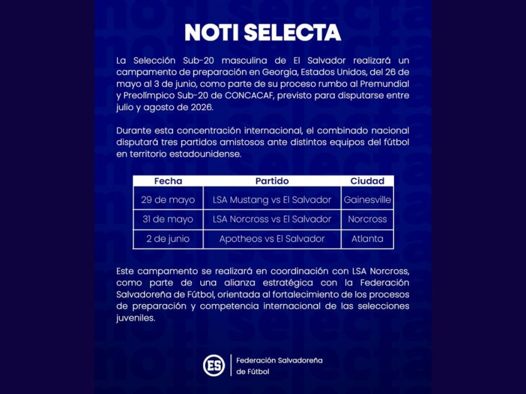 Comunicado oficilal de la Selecta.