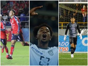 Leigonarios salvadoreños Styven Vásquez, Brayan Gil y Mario González. Foto Cortesía