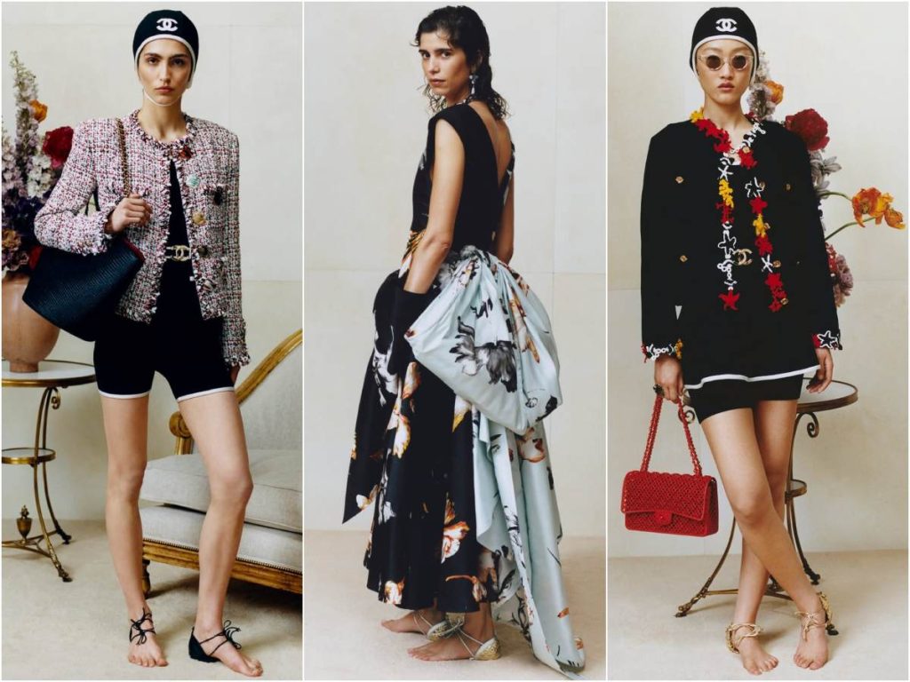Looks de Chanel Resort donde las sandalias sin suela elevan el minimalismo y convierten el pie en el nuevo foco de estilo.