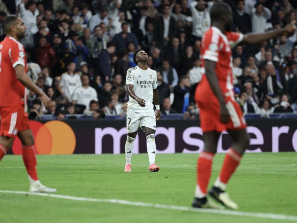 Vinicius Junior en el partido de ida contra el Bayern Múnich de cuartos de final de Champions. Foto AFP