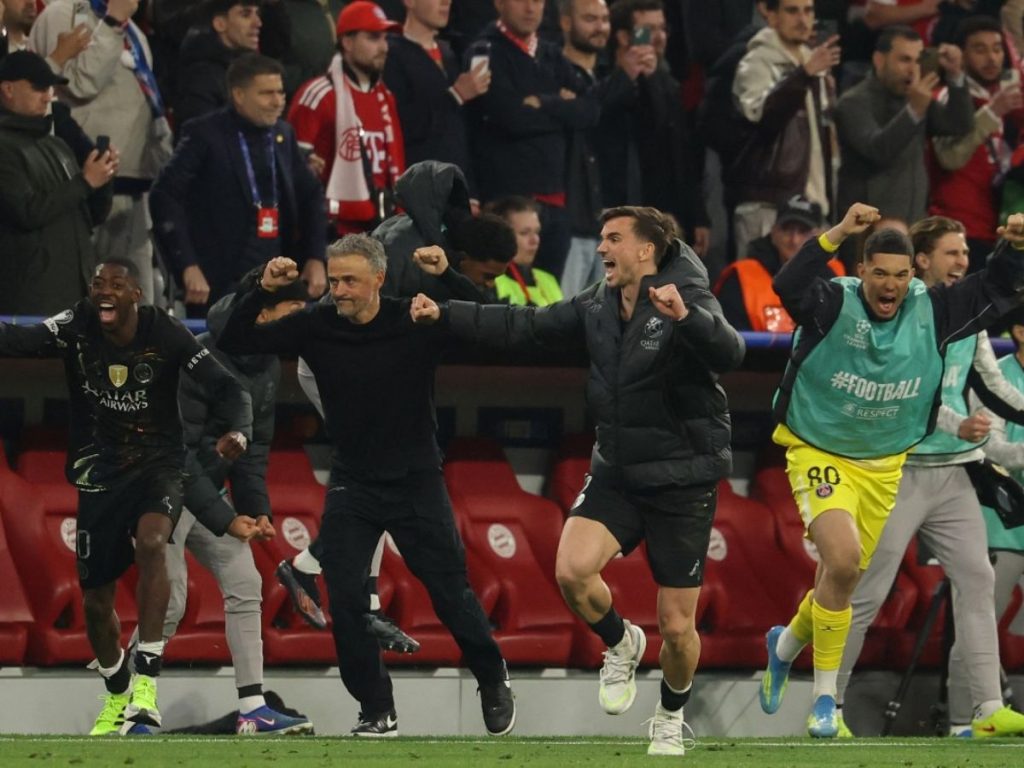 PSG celebra su pase a la final de la Champions. Foto AFP