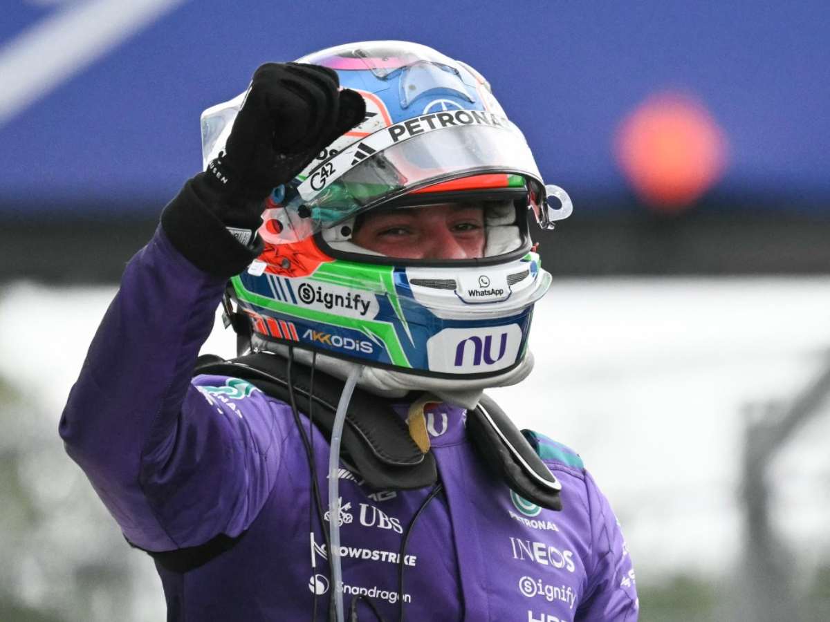 El piloto italiano de Mercedes, Kimi Antonelli, celebra su victoria en el Gran Premio de Fórmula 1 de Miami 2026
