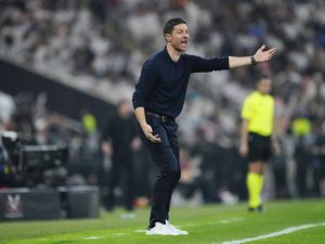 Xabi Alonso head coach of Real Madrid during the Spanish Super Cup semi-final match between Atletico de Madrid and Real Madrid