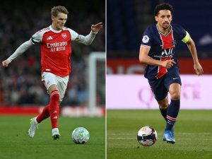 Arsenal y PSG por la Champions League. Foto AFP