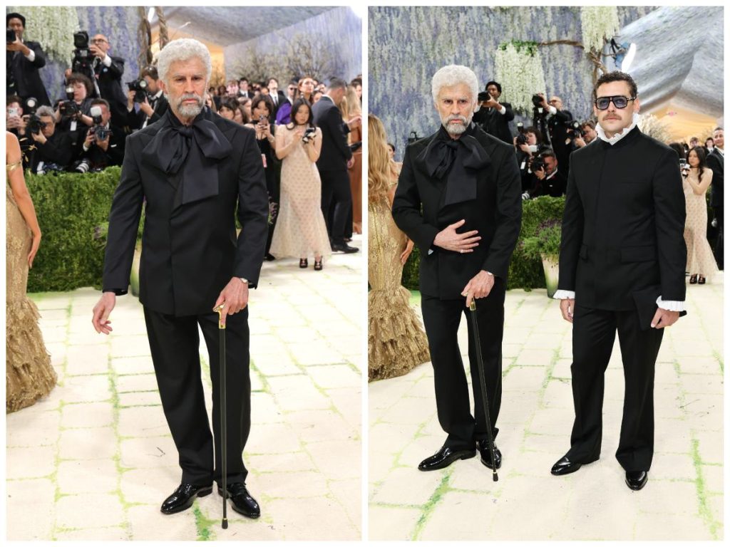 Bad Bunny asistió a la Met Gala con un traje negro de Zara y un concepto inspirado en su versión futura. AFP