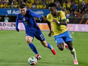 Vinicius Junior con Brasil. Foto AFP