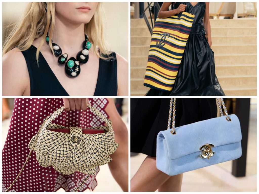 Accesorios que cuentan una historia: perlas reinventadas, bolsos icónicos y guiños marinos elevan cada look con un equilibrio entre herencia y frescura contemporánea.