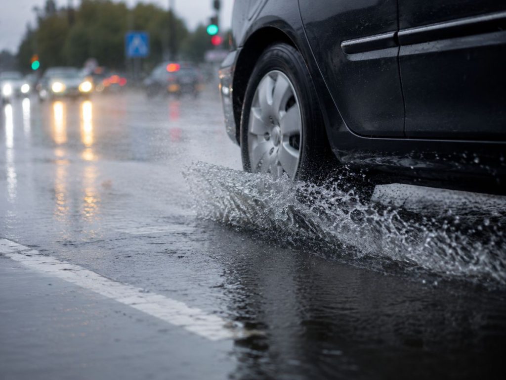 manejar bajo la lluvia