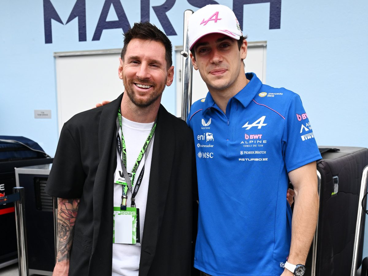 Messi con Colapinto. Foto X F1