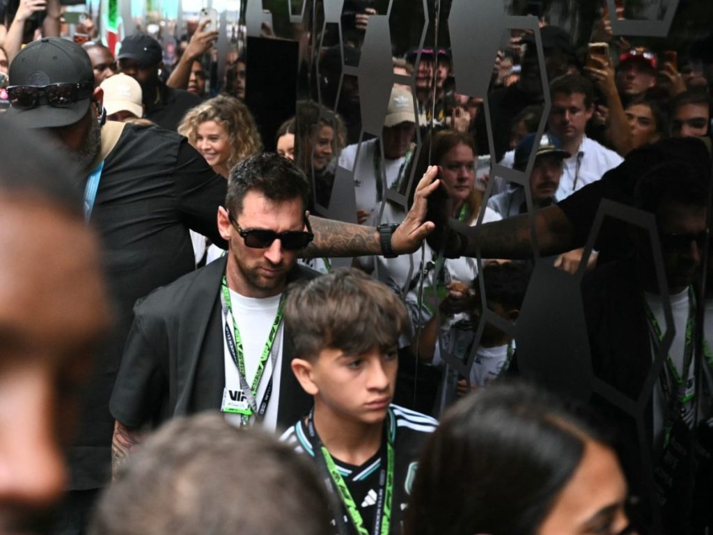Messi en el GP de Miami. Foto AFP