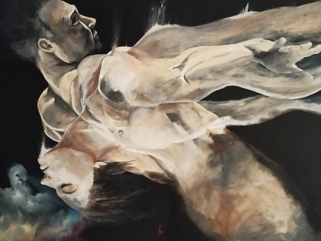 Insurrección, obra de Peter Ipiña en acrílico y óleo sobre canvas, creada en 2017 y parte de su colección personal.