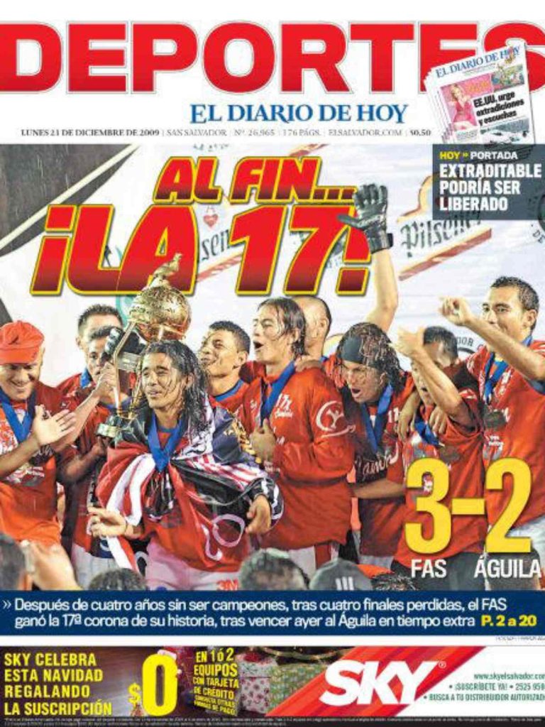 La portada de EDH luego que FAS alcanzará su corona número 17. Foto Archivo
